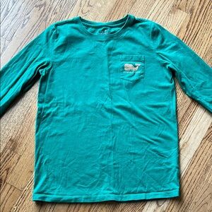 Vineyard Vines Kids Green Long Sleeve Holiday Shirt